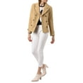 thumbnail image 4 of INSPIRE CHIC Women's Winter Worsted Notched Lapel Double Breasted Overcoat XS Khaki, 4 of 9