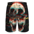 thumbnail image 6 of Naloa Glitch Screaming Skull Men's Beach Shorts, Surfing shorts, Swim trunks, Quick Dry Swim Trunks for Surfing Beach Fun - Small, 6 of 9