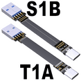10G USB 3.1 Type C to A Flat Extension Ribbon Cable Male/Male 90 Slim