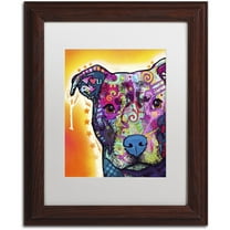 Trademark Fine Art "Heart U Pit Bull" Canvas Art by Dean Russo, White Matte, Wood Frame