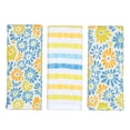thumbnail image 2 of Mainstays 3pk Hand Towels, 100% Soft Cotton, Retro Floral Blue, 2 of 5