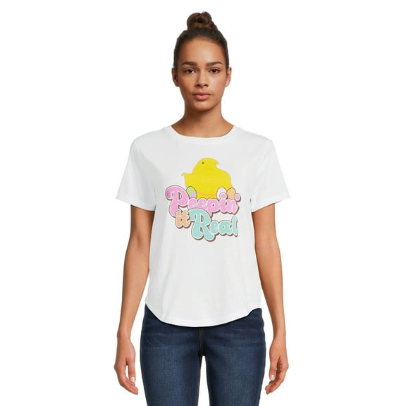 Peeps Juniors Peepin It Real Graphic Tee, Sizes XS-3XL
