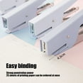 thumbnail image 4 of Matoen Blue Handheld Stapler - Labor-Saving Binding Machine for Office & Educational, One-Finger Operation (25-Sheet Capacity), Compact - Uses No.10/24-6 Staples, Ideal for Learners & Professionals, 4 of 6