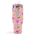 thumbnail image 5 of Valentine's Day Gifts 40 Oz Tumbler with Handle and Straw, Pastel Hearts Stainless Steel Double Walled Vacuum Insulated Cup, funny Anniversary Wedding Birthday Gifts for Women Girls (1 PC), 5 of 9