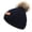 Black, variant on Winter Double Pom Pom Beanie Hats Detachable Fur Ball Cute Cap Warm Soft Cable Knit Hat with Ears for Girls (Hot Pink)
