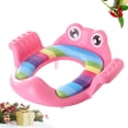 thumbnail image 4 of Patrón de rana Asiento de entrenamiento para inodoro para niños pequeños Asiento suave para orinal para bebé Anillo de entrenador para inodoro para niños (Rosa), 4 of 5