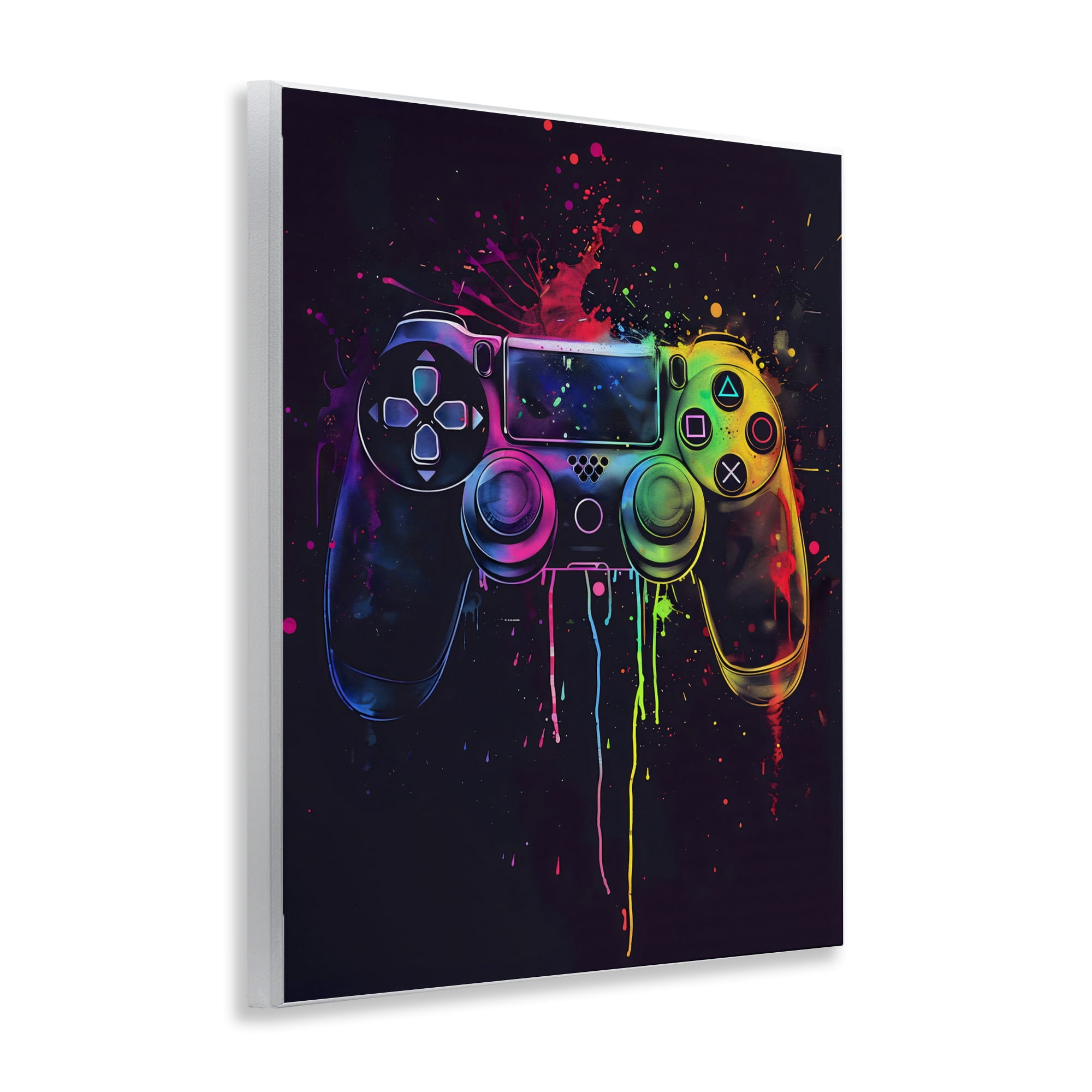 Stupell Industries Rainbow Glow Gaming Controller Wall Plaque Art, design by Creative Studio