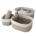 thumbnail image 3 of Food Storage Tray Organizer Bathroom Rack Basket Bin Home Decor .space Saving Oval Ellipse Cotton Rope Woven Box, 3 of 10