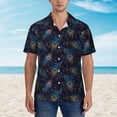 thumbnail image 4 of Daiia Peacock Feathers Hawaiian Shirt for Men Gentle Cotton Regular Short Sleeve Casual-Large, 4 of 9