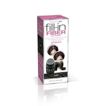 Cover Your Gray Fill-In Hair Building Fibers - BLACK: Hair Fibers for Thinning Hair, Hair Powder for Bald Spots, Baldness Cover up, Beard Filler, Hair