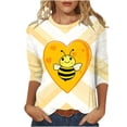 thumbnail image 2 of JTZGDY Funny Bee Shirts for Women Loose Fit Casual Summer 3/4 Lenght Sleeve Crewneck Tunic Blouse Trendy Oversized Dressy Pullover Tops Yellow#07 M, 2 of 6