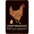 thumbnail image 1 of Hierro Vintage Placa de metal Pollos Pintura rectangular Arte de la pared Decoración de la barra 20x30cm, 1 of 9