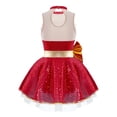 thumbnail image 2 of YONGHS Kids Girls Christmas Santa Claus Costume Ballet Dance Tutu Dress 4-16 A Red 8, 2 of 7