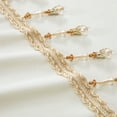 thumbnail image 5 of VOGOL White Velvet Scalloped Window Valance with Beaded Trim, Soft Decorative Curtain Topper for Living Room Bedroom, 5 of 7