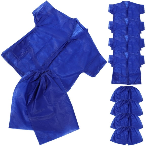 MEIBUTYUP 5Sets Lightweight Disposable Blue Sauna Suit Practical for Spa Hotel and Tourism