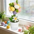thumbnail image 4 of COM1950s Easter Egg Planter, Colorful Speckled Artificial Egg in Pot, Easter Table Decor and Spring Home Centerpiece, 7.87 Inch Holiday Desktop Decoration, 4 of 7