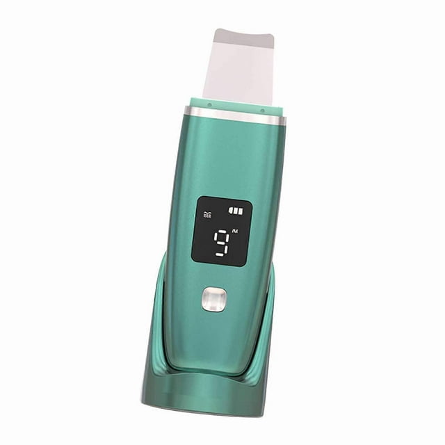 Skin Scrubber Face Spatula Positive Ion Vibration Blackhead Remover 4 Modes Rechargeable Pore Cleaner Green