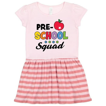 

Inktastic Preschool School Squad with Apple and Star Gift Toddler Girl Dress