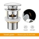 thumbnail image 5 of Tapón de lavabo cromado, material duradero que garantiza la longevidad, galvanoplastia multicapa que ofrece protección, fácil instalación que lo hace fácil de usar, 5 of 5