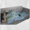 thumbnail image 6 of Willow Tree Soft Flannel Fleece Throw Blanket, Weeping Willow and Black Swan on the Lake in Spring Peaceful Scenery Theme, Cozy Plush for Indoor and Outdoor Use, 60" x 80", Multicolor, by Ambesonne, 6 of 6