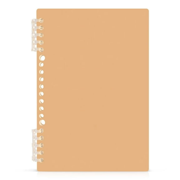 Light Warm Brown Notebooks 1-subject Journal 60 Sheets A5 College Ruled Paper Detachable Ring 8.3"x5.7"