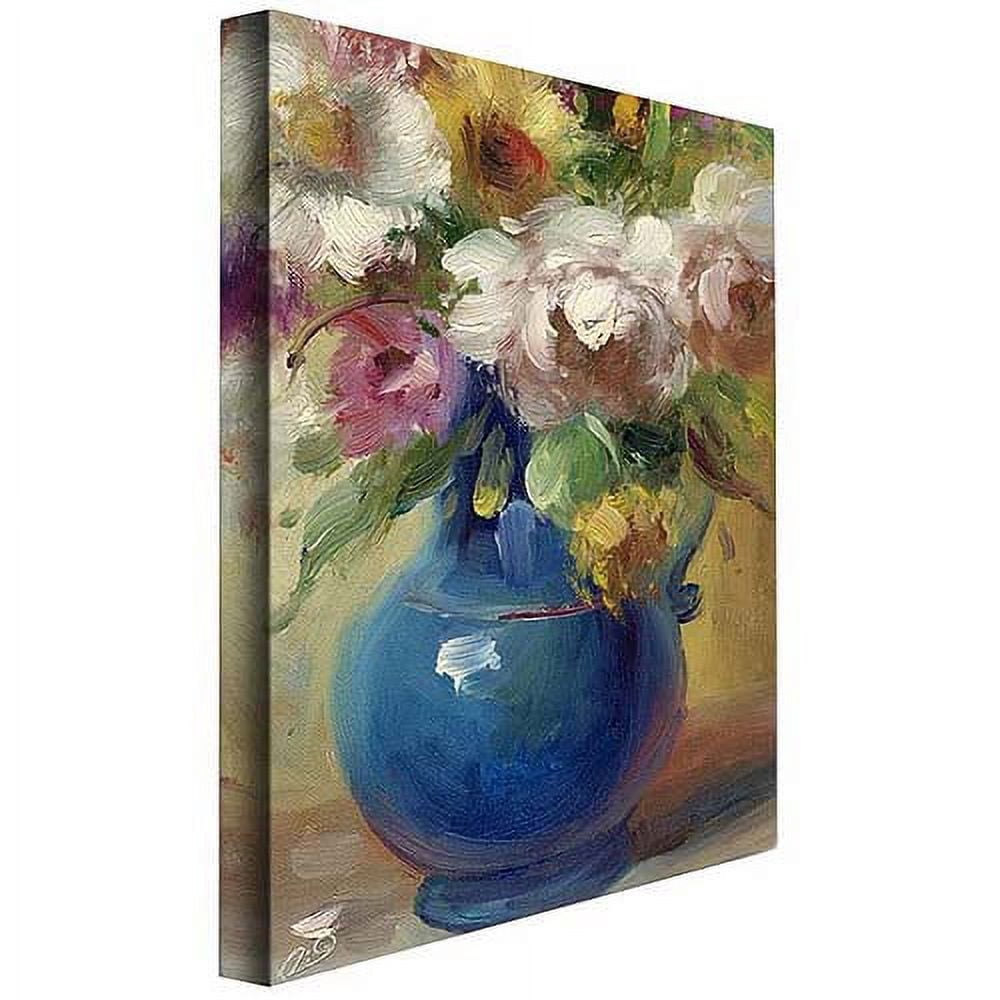 Trademark Fine Art "Flowers in a Blue Vase" Canvas Art