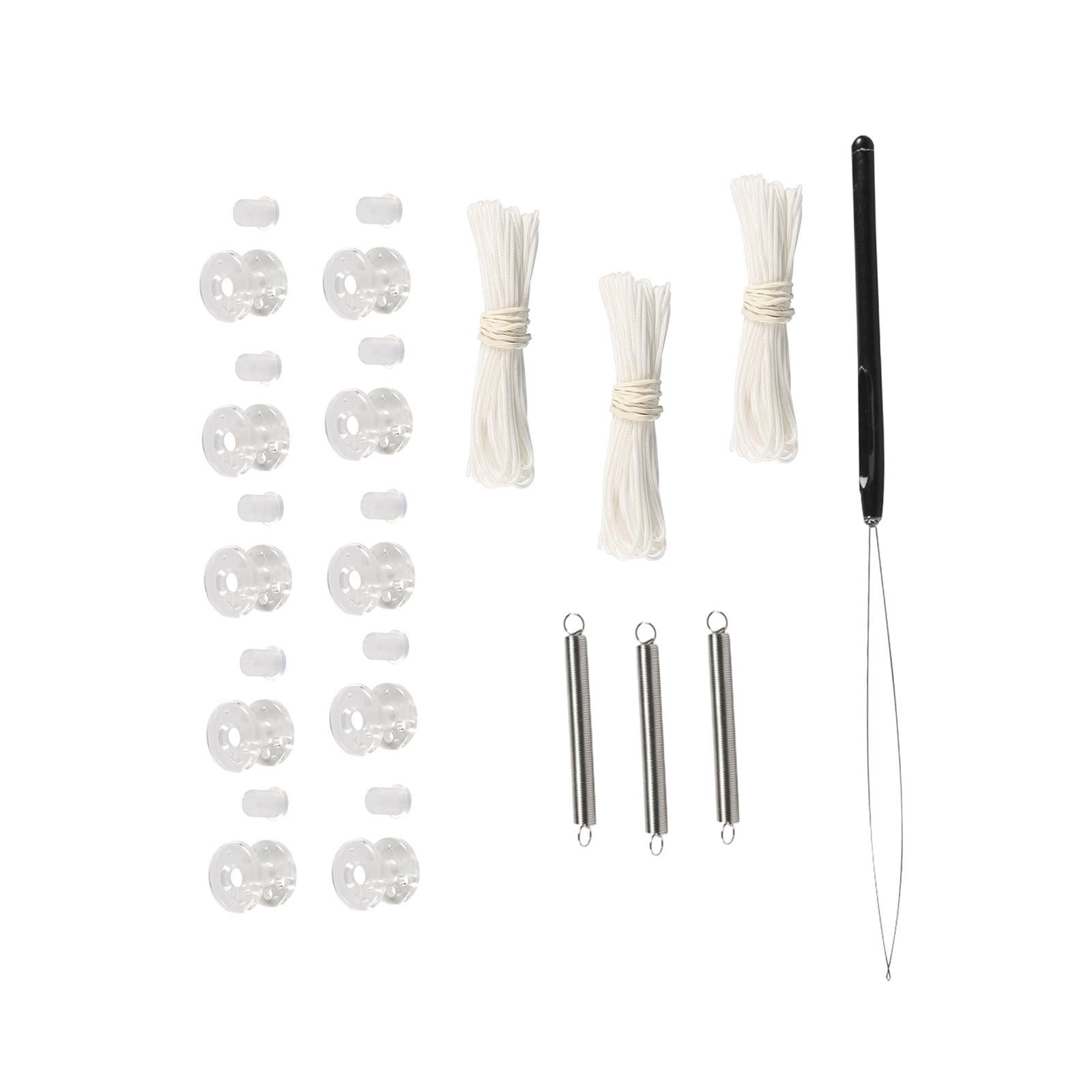 AMLESO Universal RV Window Shade Restringing Set with Cords Accessories Sturdy for Travel Trailer Pleated Shade Replacement White Rope