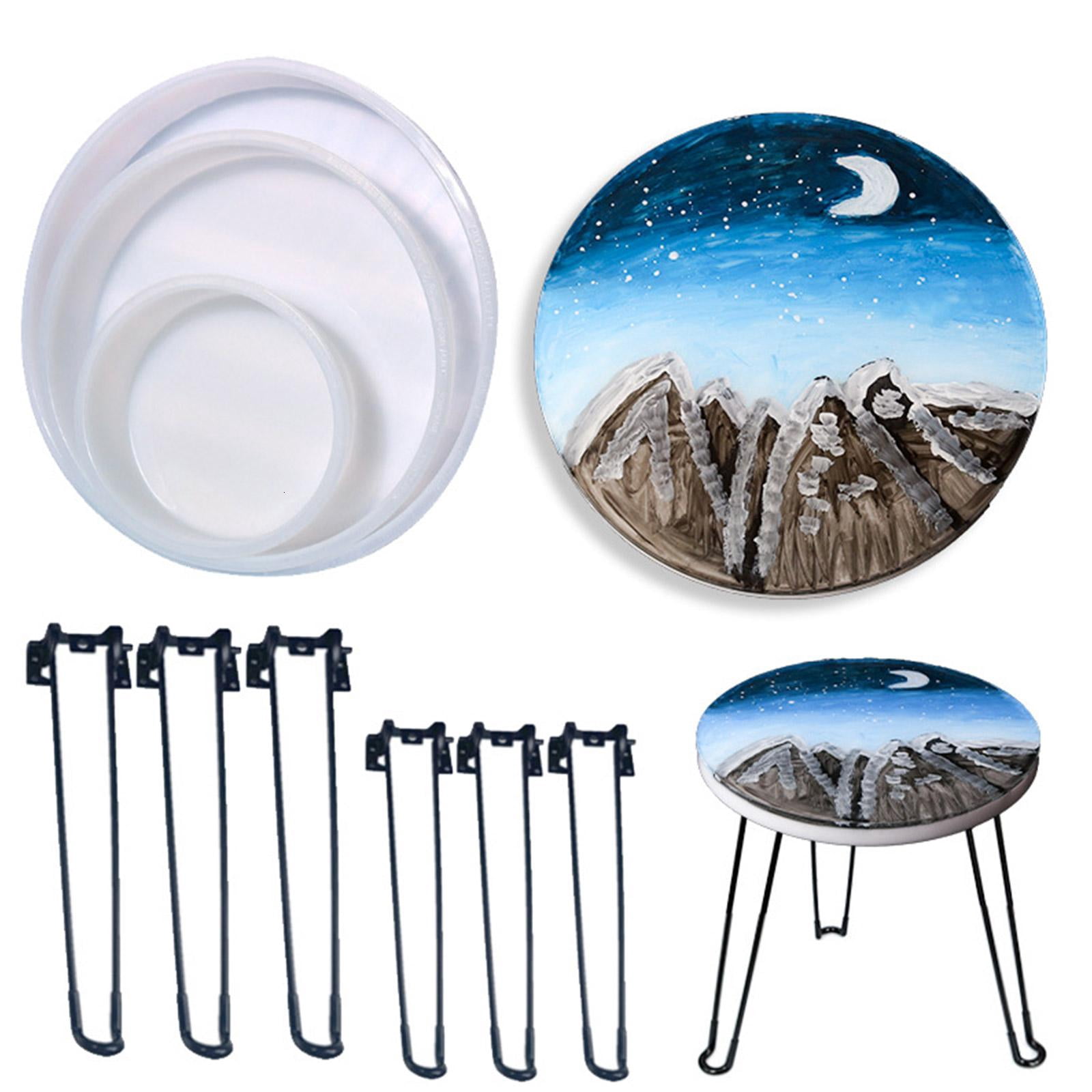 Osdhezcn Round Ocean Resin Mold Stool Mold Resin Table Mold Epoxy Resin Casting Mold