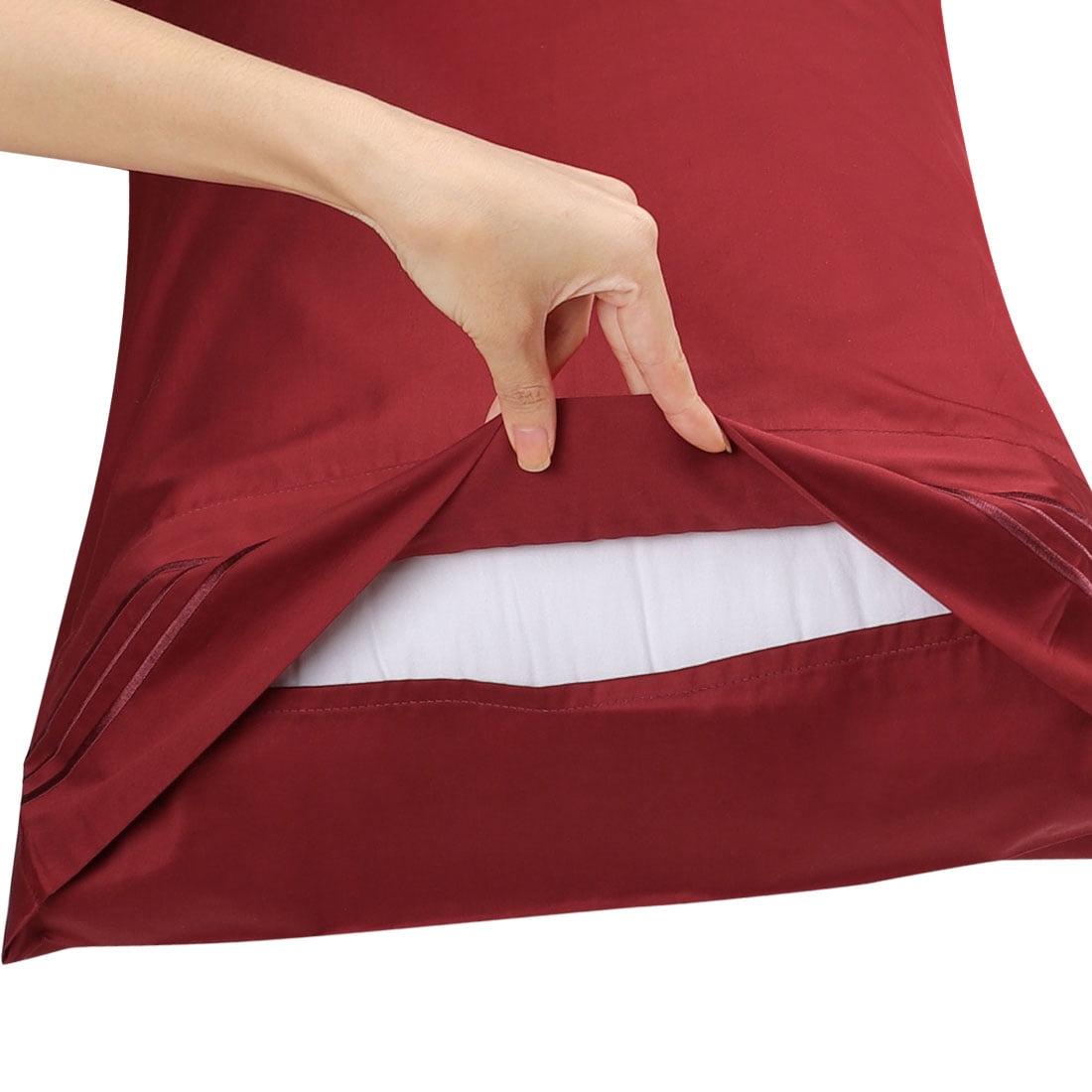 Luxury Pillowcase Set Of 4 - Super Soft Hotel Quality - Burgundy King