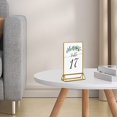 thumbnail image 7 of Sylvtty Acrylic Sign Holder Double Sided Gold Picture Frame Tabletop Stand Up Sign Holder Clear Display Stand for Flyer Menu Wedding Table Number Holder, 7 of 7
