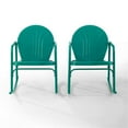 thumbnail image 6 of Afuera Living Steel Metal Rocking Chair in Turquoise Gloss (Set of 2), 6 of 6
