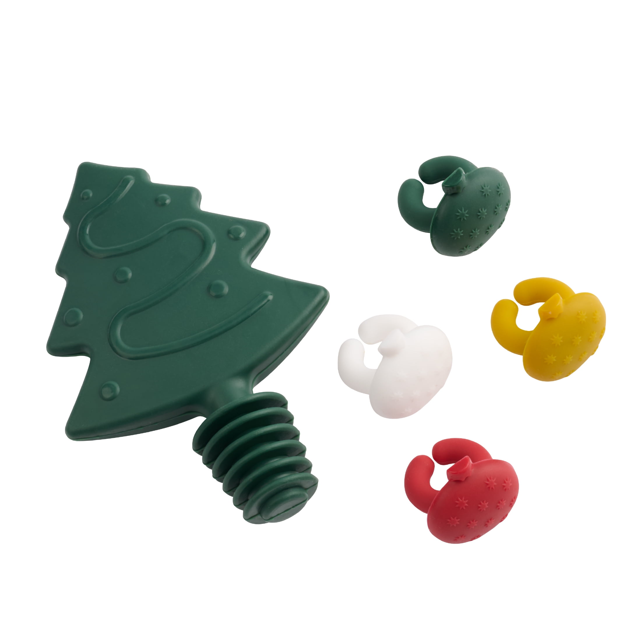 Holiday Time 5PC Wine Bottle Stopper and Glass Charms