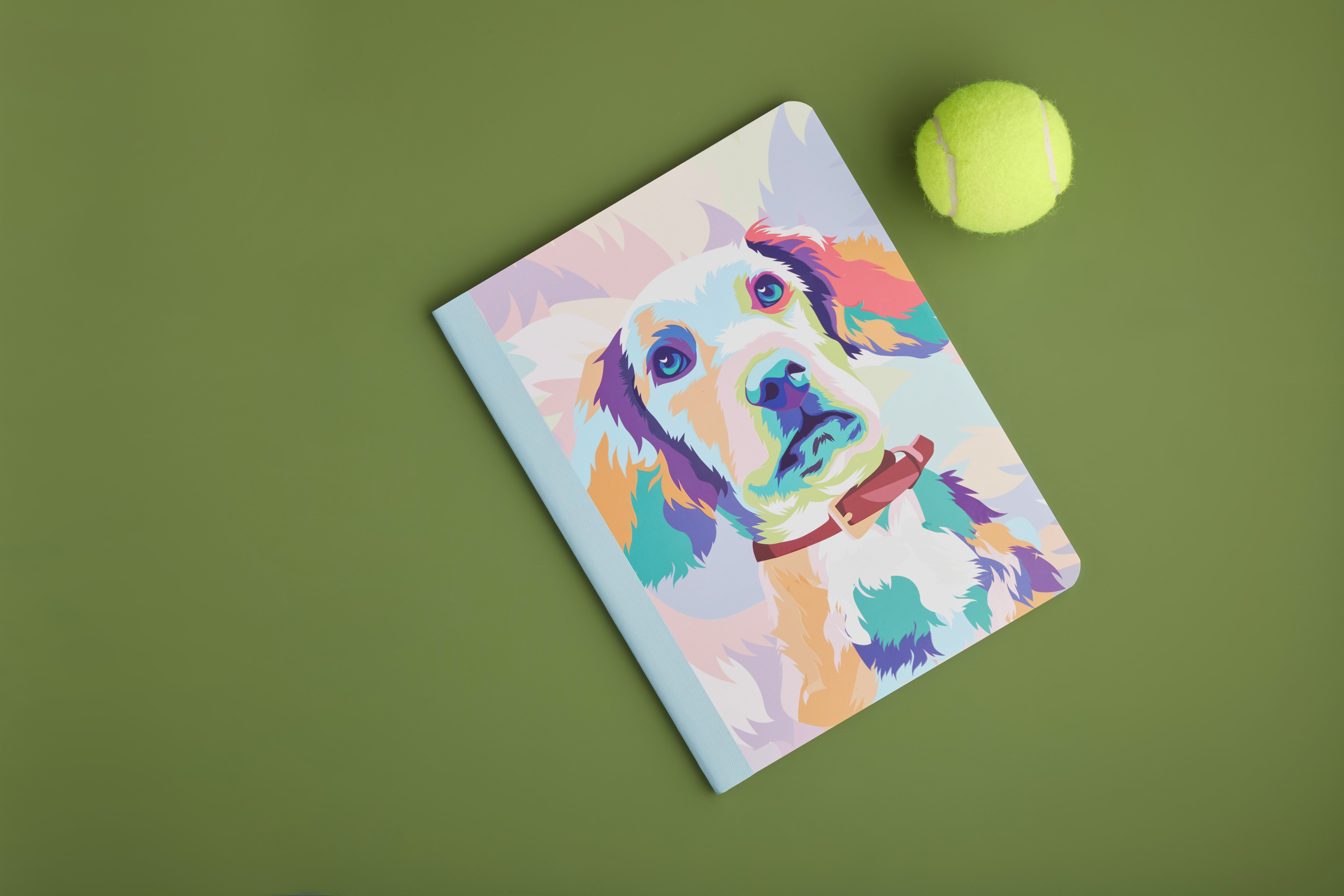 Ecokind by U Style Pastel Dog Composition Book, 80 Sheets, Wide Rule