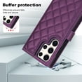 thumbnail image 3 of Case Wallet for Samsung Galaxy S23 Ultra, [Wristlet & Crossbody Strap] RFID Blocking 5 Card Slots Stand [Shockproof TPU Shell] PU Leather Magnetic Flip Cover Compatible with S23 Ultra, Darkpurple, 3 of 9