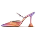 thumbnail image 2 of FSJ Women Glamorous Pointed Closed Toe Backless Sandals Stiletto Flared High Heel Pumps Rhinestone Straps Slide Mules Shoes Size 16 Orange-purple Gradient, 2 of 4