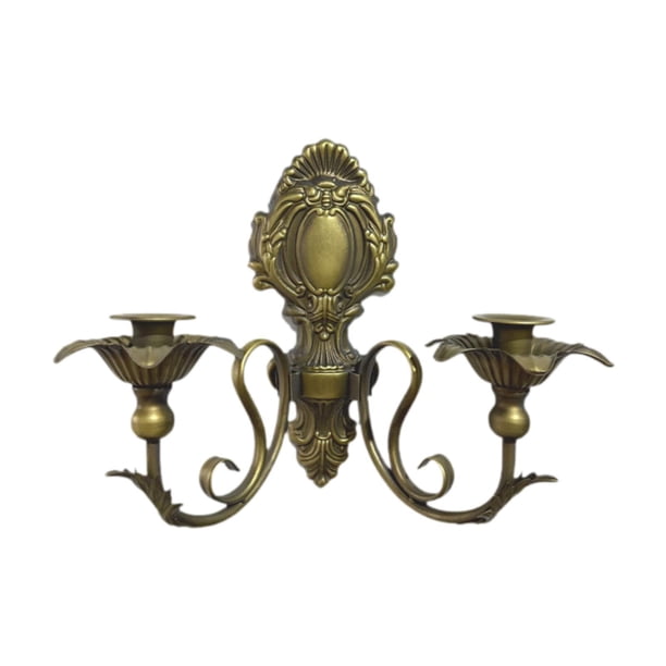 Aplique de Pared, Portavelas de Hierro Decorativo, Soporte para Candelabro, Escultura de Pared Vintage, Decoración de Pared, Vela de Metal, Estilo Clá
