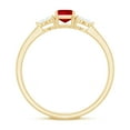 thumbnail image 2 of Rosec Jewels Emerald Cut Lab Grown Ruby Solitaire Ring with Diamond (4X6 mm, AAAA Grade), 18K Yellow Gold, US 3.00, 2 of 8