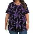 thumbnail image 2 of KOITHOT Womens Plus Size Tops Tunic Short Sleeve Crew Neck Shirts Casual Soft Blouse 1X-5X, 2 of 6