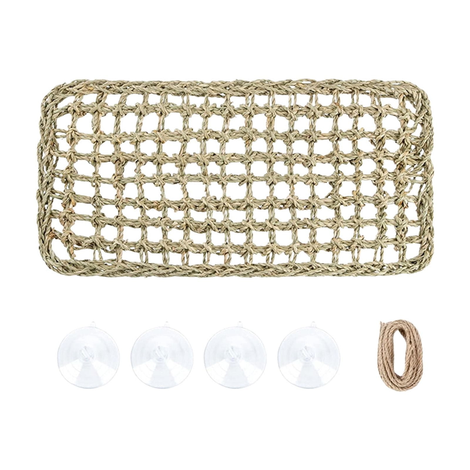 huayou Natural Reptile Hammock, Breathable Woven Rectangle Design with Suction Cups,Easy Install with Suction Cups and Rope for Snake Lizard Climbing and Resting