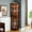 Walnut, variant on Solid Wood Legs and Acrylic Mirrored Back | Corner Display Cabinet with Lighting System | Enhance Room Decor in Corners