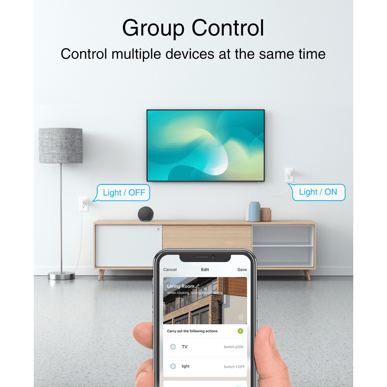 SwitchBot Smart Plug Mini HomeKit Enable, Smart Wi-Fi(2.4G Only) and Bluetooth  Outlet, 15A, 2 Pack 