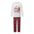 thumbnail image 2 of Christmas Family Matching Pajamas Set Print Long Sleeve Tops, Plaid Pants, 2 of 9