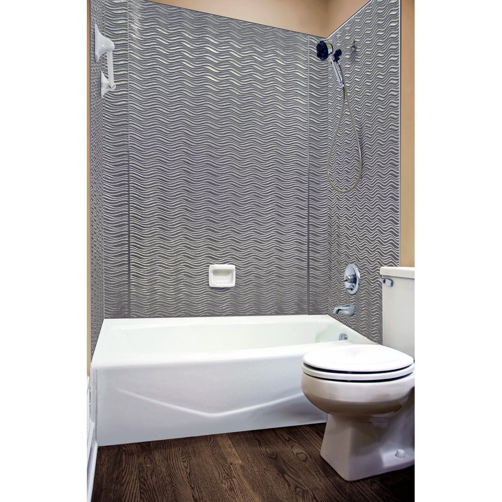 MirroFlex Tub and Shower Surround Wavation in Galvanized Walmart