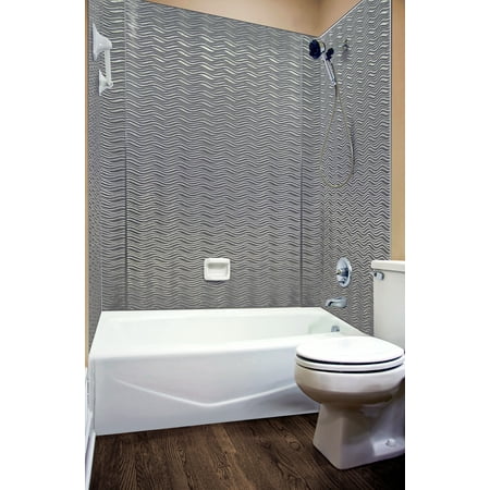 MirroFlex Tub and Shower Surround - Wavation in (Best Backer Board For Tub Surround)