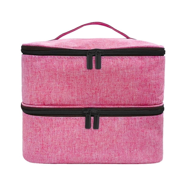 Qarigey Aspecto elegante: organice y almacene la colección de esmaltes de uñas con facilidad y bolsa de transporte para esmaltes de uñas. Juegos de manicura rojo violáceo