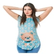 thumbnail image 3 of Playera Maternidad Estampada Osito Cómoda Ropa Embarazo Playera Mujer Casual Bebé Color Azul Claro, 3 of 4