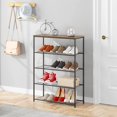 thumbnail image 2 of Shoe Rack, Free Standing Shoe Storage Organizer, Large 5-Tier Sturdy Metal Shoe Rack Shelf for Entryway, Hallway, Closet, 40.35 inch H, Rustic Brown, 2 of 5