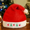 thumbnail image 4 of Gorro navideño de terciopelo para adultos | Gorro de Papá Noel grueso y bordado con diseño de alce | Accesorio navideño de felpa roja suave | Decoración festiva y regalo ideal, 4 of 6