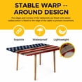 thumbnail image 4 of American Flag Table Cloths for 4 Foot Rectangle Tables, Vintage USA Flag Wooden Patio Waterproof Elastic Fitted Tablecloths, Washable Rectangular Table Cover for Camping, 4 of 8