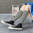 thumbnail image 6 of Balery Black And White Thick Stripes Printed Novelty Socks Men's Women's Crew Socks Sports Socks Knee High Socks Cotton Socks Quirky and Cool Socks, 6 of 9